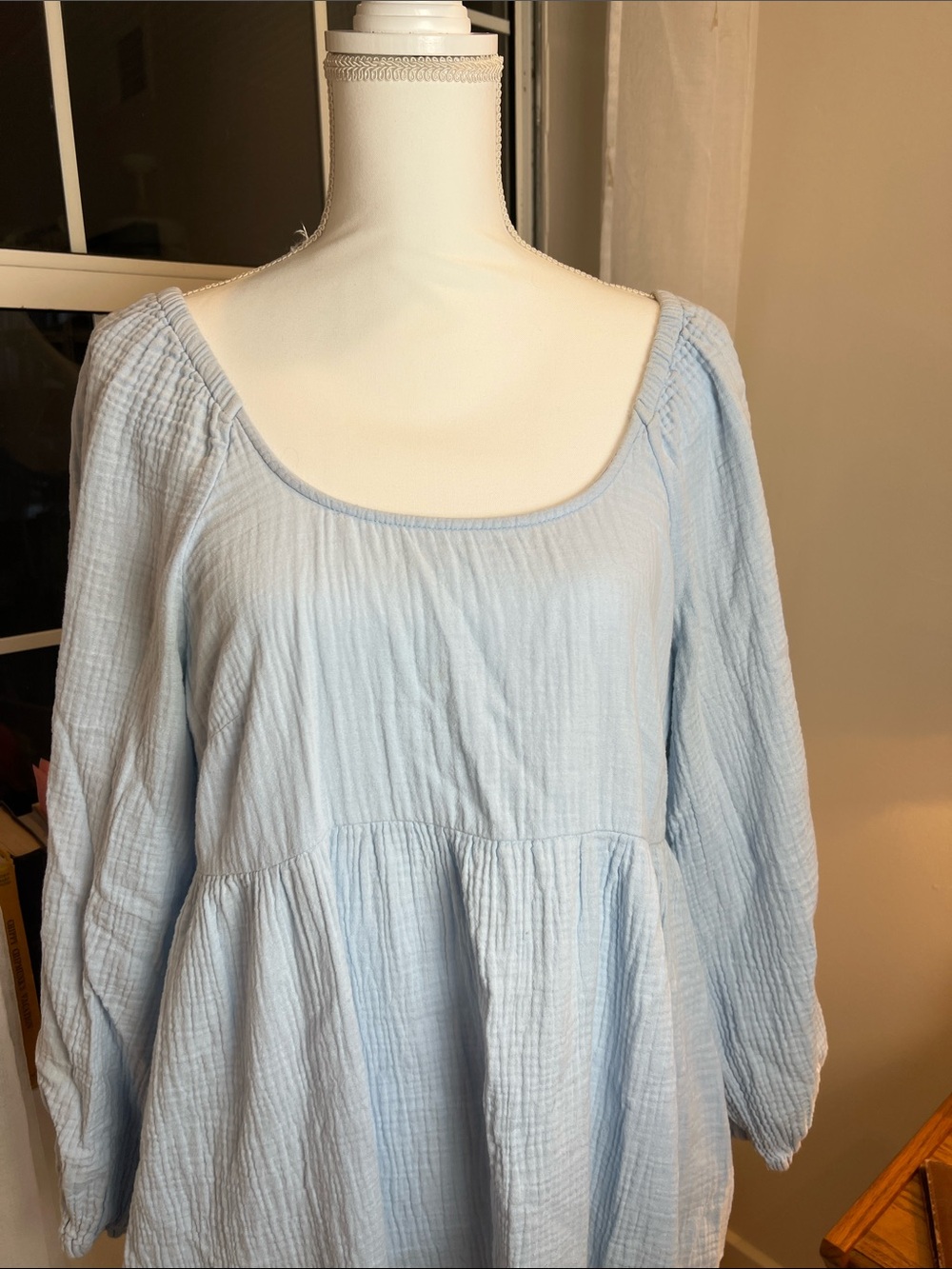 Universal Thread Light Blue Cotton Gauze Maxi Dress size large. - Picture 2 of 10